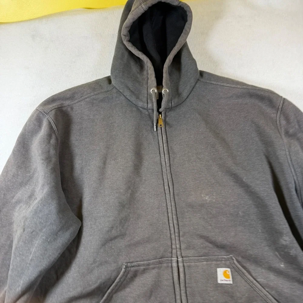 Carhartt Mens 4XL Charcoal Gray Thermal Lined Full Zip‎ Hoodie Workwear Jacket